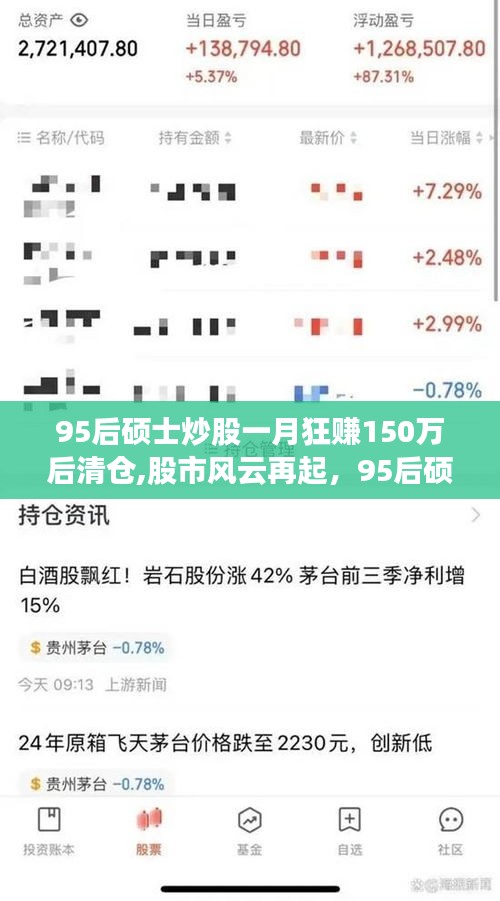 股市风云再起，95后硕士炒股狂赚后的决策之道与清仓真相