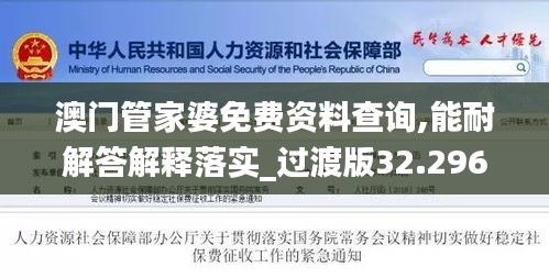 澳门管家婆免费资料查询,能耐解答解释落实_过渡版32.296