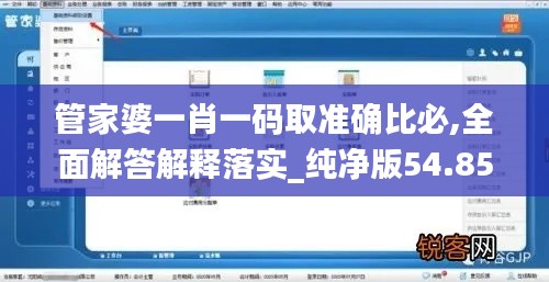 管家婆一肖一码取准确比必,全面解答解释落实_纯净版54.856