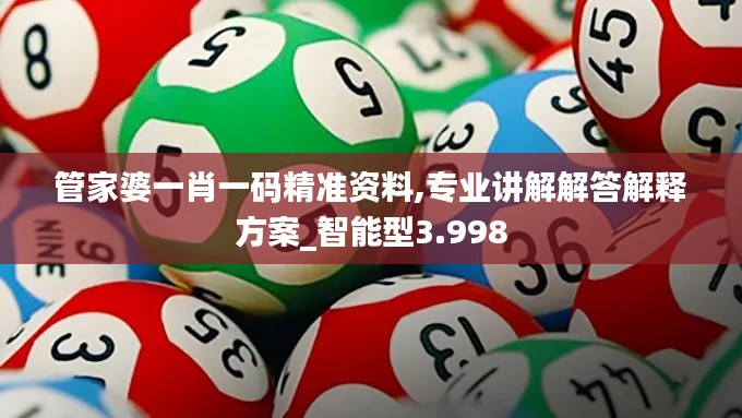 管家婆一肖一码精准资料,专业讲解解答解释方案_智能型3.998