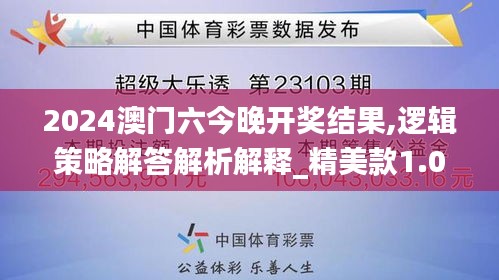 2024澳门六今晚开奖结果,逻辑策略解答解析解释_精美款1.075