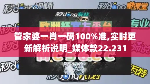 管家婆一肖一码100%准,实时更新解析说明_媒体款22.231