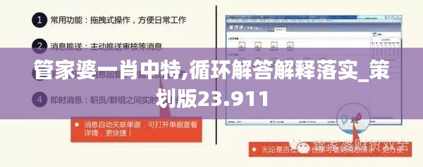 管家婆一肖中特,循环解答解释落实_策划版23.911