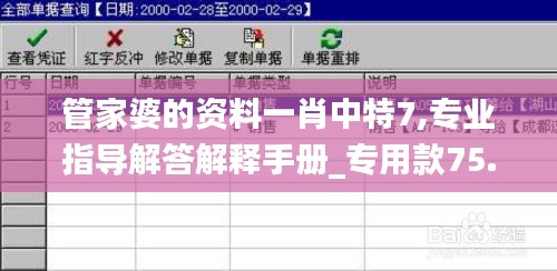 管家婆的资料一肖中特7,专业指导解答解释手册_专用款75.531