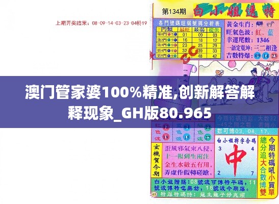 澳门管家婆100%精准,创新解答解释现象_GH版80.965