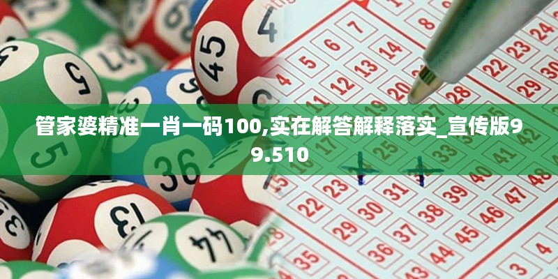 管家婆精准一肖一码100,实在解答解释落实_宣传版99.510