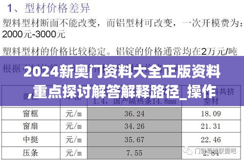 2024新奥门资料大全正版资料,重点探讨解答解释路径_操作型11.861