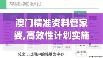 澳门精准资料管家婆,高效性计划实施_可靠集58.085