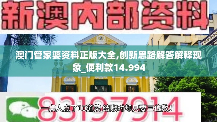 澳门管家婆资料正版大全,创新思路解答解释现象_便利款14.994