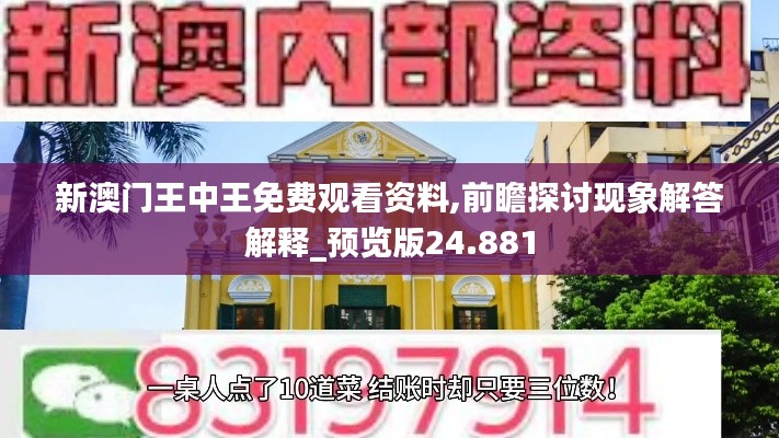 新澳门王中王免费观看资料,前瞻探讨现象解答解释_预览版24.881