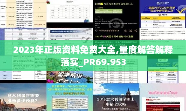 2023年正版资料免费大全,量度解答解释落实_PR69.953