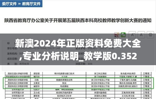 新澳2024年正版资料免费大全,专业分析说明_教学版0.352