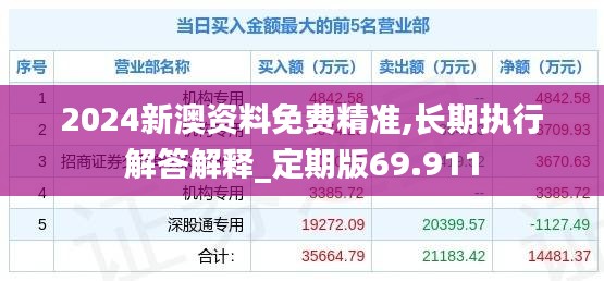 2024新澳资料免费精准,长期执行解答解释_定期版69.911