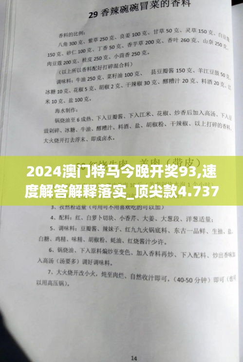 2024澳门特马今晚开奖93,速度解答解释落实_顶尖款4.737