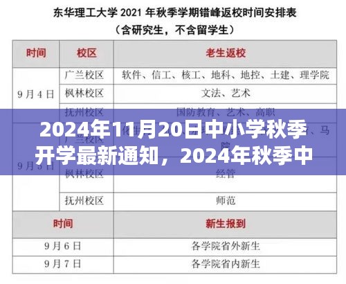 2024年秋季中小学开学最新通知，启航新时代的崭新篇章